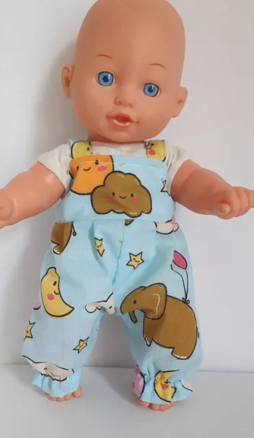 11"-12" Baby dolls clothes  dungarees handmade to fit 28-30cm twin doll 3