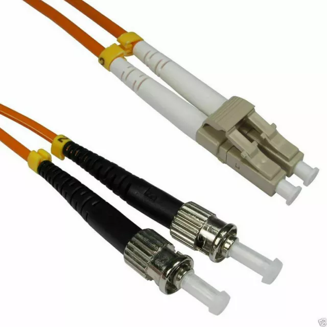 2m OM2 Fibre Optic LC ST 50 125 Duplex MM Patch LSZH Cable Orange