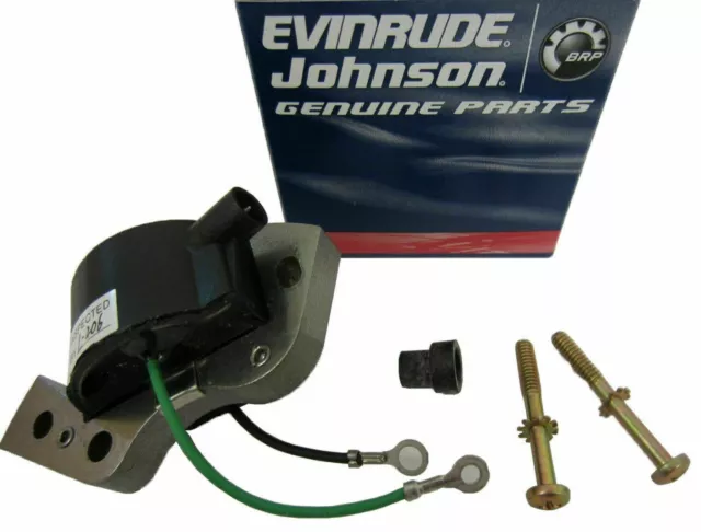 Genuine IGNITION COIL Kit Johnson Evinrude 15 20HP 25HP 2 Stroke Outboard 584477