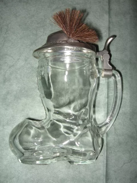 Bierkrug mit Zinndeckel 0,5l Stiefel