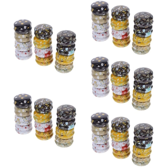 60 Pcs Mini Tin Box Storage Tank Travel Metal Container Lid Wedding Candy Box