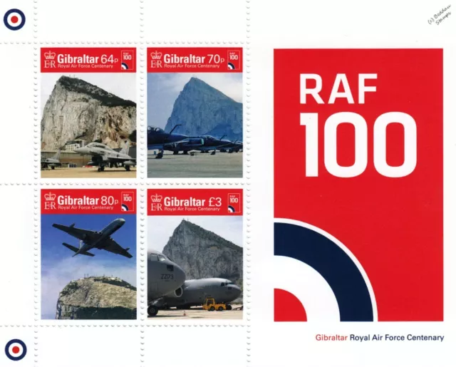 Royal Air Force (RAF) Centenary Aircraft Stamp Sheet (2018 Gibraltar)