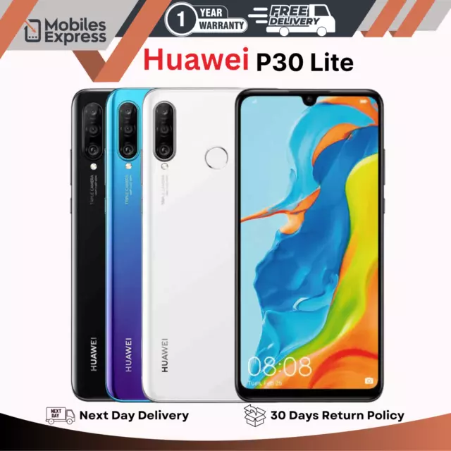 NEW HUAWEI P30 Lite 128GB - Dual Sim Unlocked Android Smartphone All Colors A++
