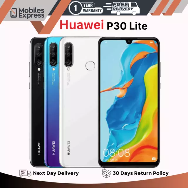 NEW Huawei P30 Lite 128GB - Dual Sim Unlocked Android Smartphone All Colors A++