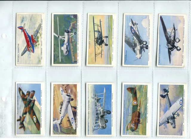 Aircraft of the Royal Air Force 1938 Players Cigarette Cards - Set of 50 Cards