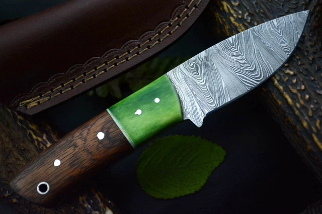 Custom 7.4" OAL Hand Forged Damascus Steel Hunting Knife Handmade, (D967-K) 3