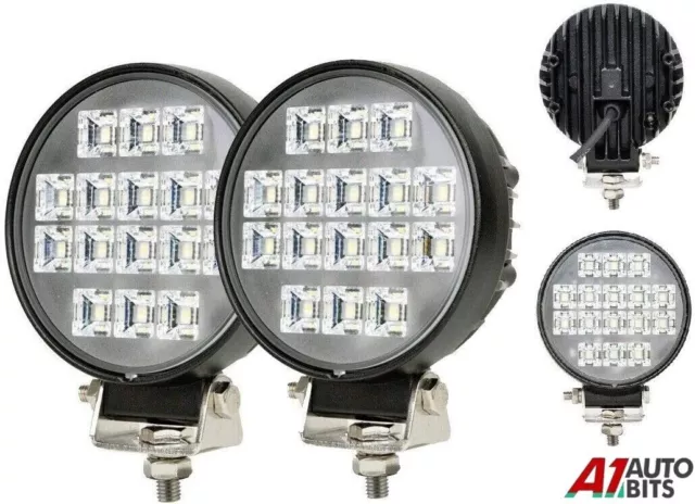 2X 3.6" 16W Round Led 12v 24v Work Combo Light Lamp Off-Road Truck E-Mark