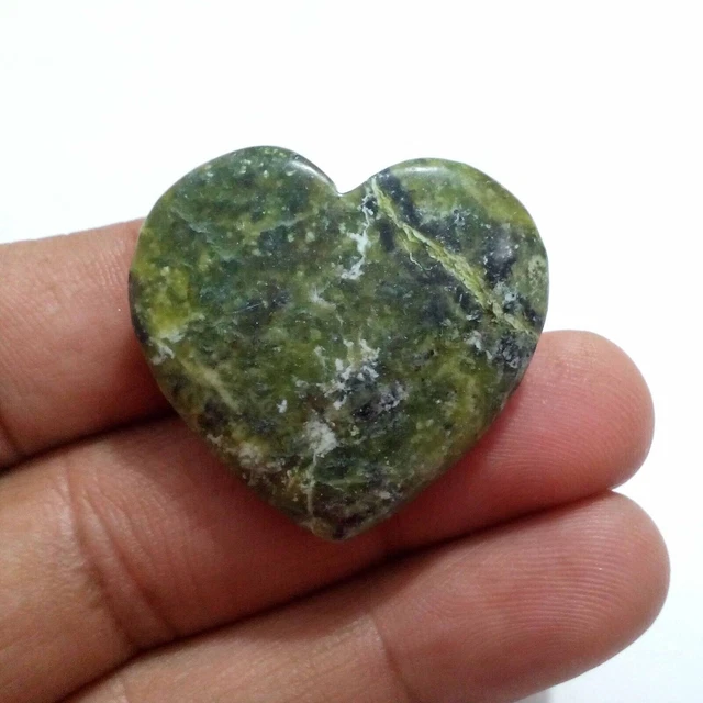 Incredibile cabochon a forma di cuore di diaspro serpentino 60,50 Crt gemma...