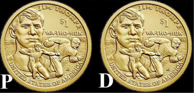 2018 D&P Jim Thorpe Sacagawea Native American Dollar US Mint Coin BU $!