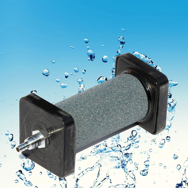 Difusor de piedra de aire burbuja mineral negra para bomba de estanque de tanque de peces acuario