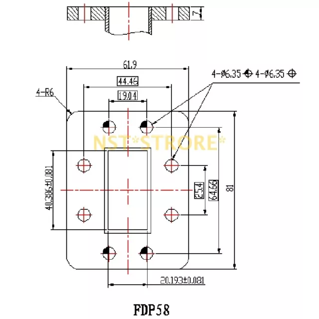 1PCS New YERKON 4.64-7.05GHz BJ58 (WR159) Waveguide Coaxial Converter 2