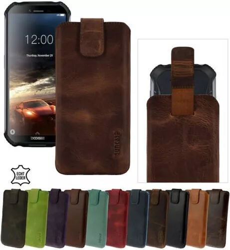 Doogee S40 Pro 2020 Housse Étui Cuir Véritable Sac Étui pour Téléphone Portable