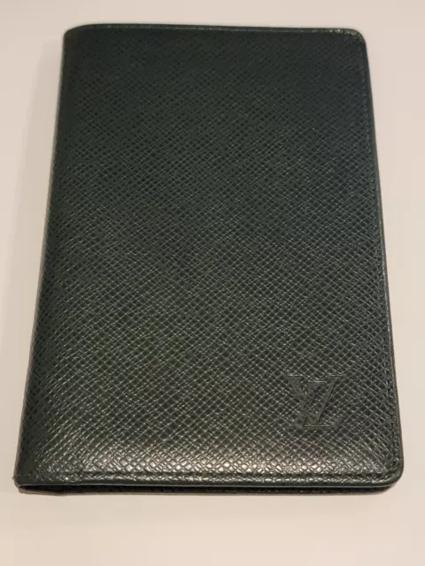 Authentic Used Rare Louis Vuitton Taiga Passport Holder/Wallet - Green