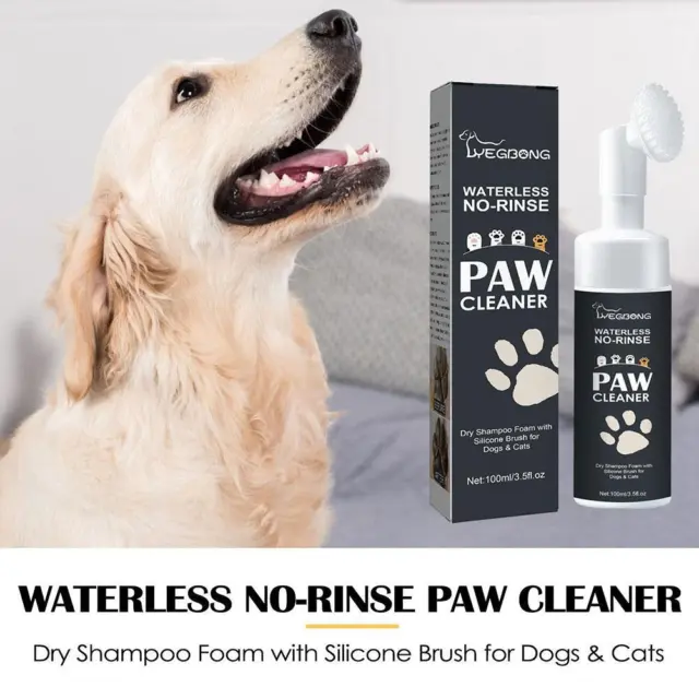 Pulitore zampe cani schiuma bagno con spazzola pulizia senza acqua lavatrice animali domestici Q0M3