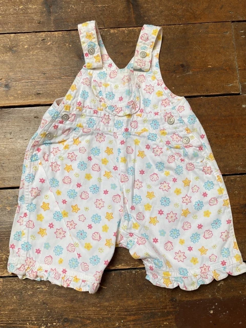 Dungarees estivi vintage per bambine età 6-9 mesi anni '90
