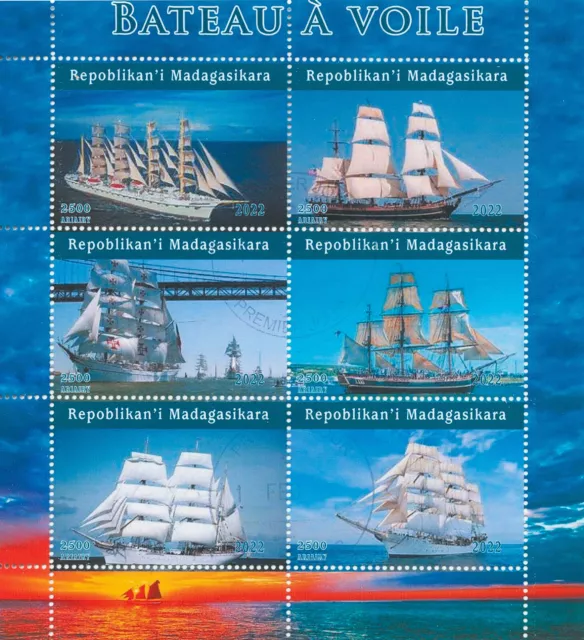 Madagascar 2022 CTO Tall Ships Stamps Sailing Boats Sailboats Nautical 6v M/S