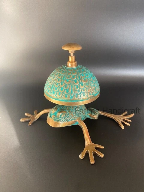 Campana de escritorio de latón de estilo antiguo, campana de contador, mesa...
