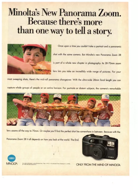 Minolta New Panorama Zoom More Than One Way To Tell Story Vintage 1993 Print Ad