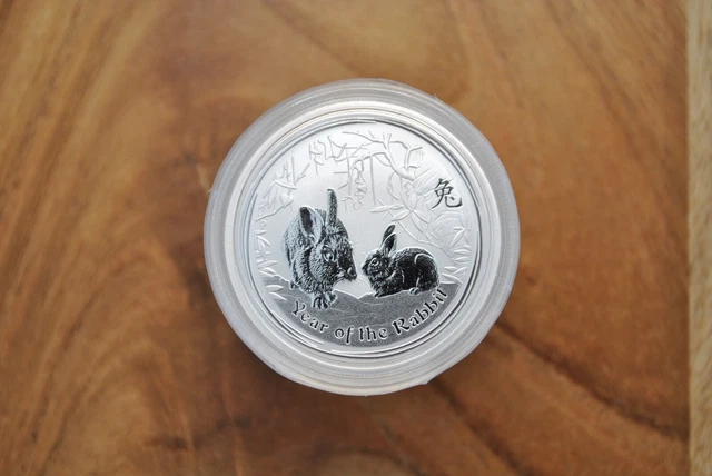 2011 Australia silver lunar year of the Rabbit 1/2 oz  GEM/BU