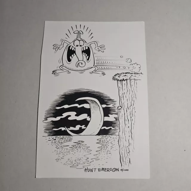 MONSTER ON A CLIFF Original Art Commission by Hunt Emerson 6"x9" (March 2000)