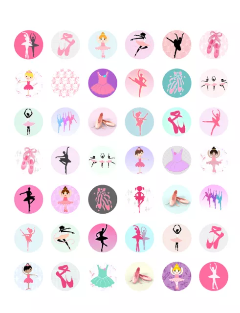 BALLERINA BALLET DANCE Themed PRINTABLE Bottle Cap Images 42 Diff 