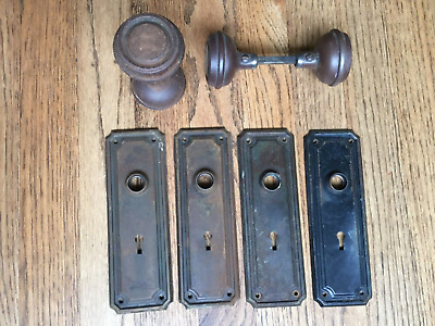 vintage antique art deco doorknobs back