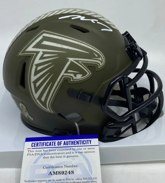 Michael Vick Signed Atlanta Falcons Salute to Service Mini Helmet AUTO BAS Holo