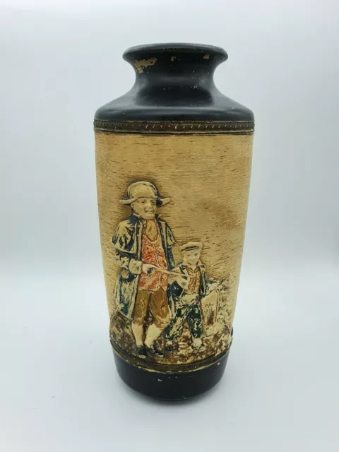 Vintage BRETBY Art Pottery Vase Dickens series Oliver and the Beadle, c.1928