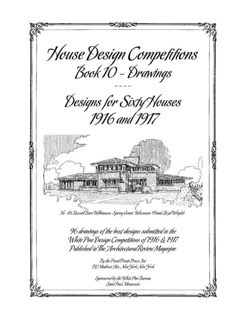House Design Competitions - Book 10 Drawings - Designs for Sixty Houses -1916