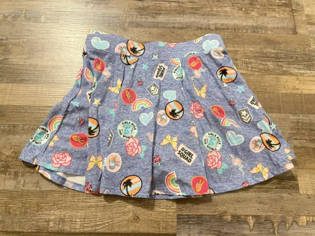 The Childrens Place Girls Sz XXL 16 Unicorn Multicolor Girl Squad Skort NWT