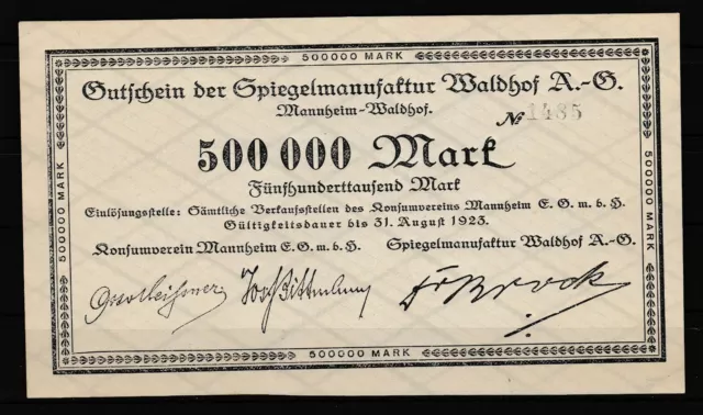 Mannheim-Waldhof  -  Spiegelglasmanufaktur  -  500 Tausend Mark  (L3)