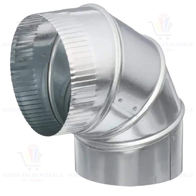 Elbow Round Adjustable 14 in 90-Degree Galvanized Steel Ductwork Sturdy Heavy