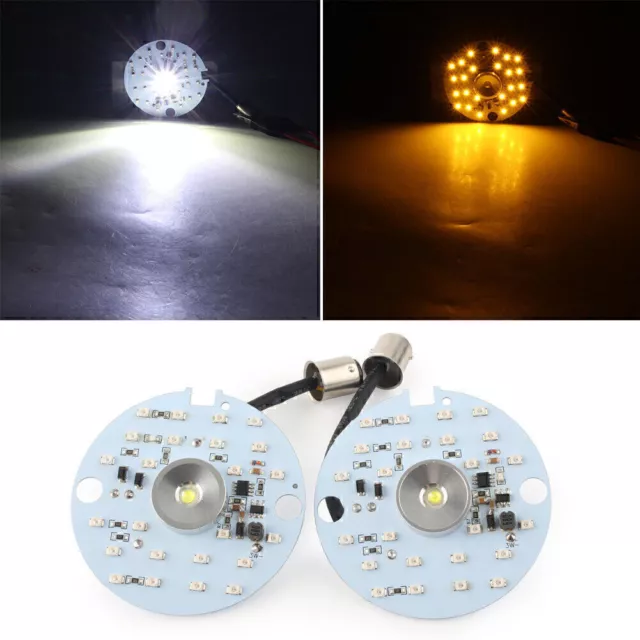 1157 LED Turn Signal Light DRL Fit For Harley Touring White & Yellow