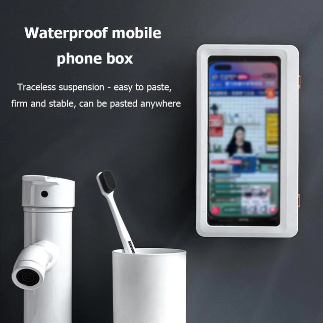 Funda de teléfono de ducha de baño ABS sin golpes pantalla táctil soporte para teléfono móvil