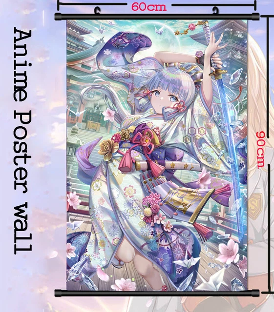 25*75CM GENSHIN IMPACT Kamisato Ayaka HD ART Wall Scroll Poster Home