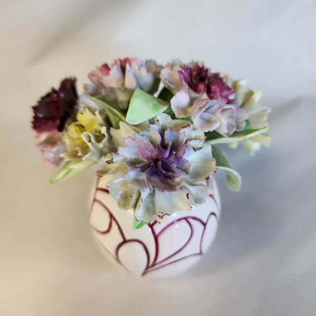 Capodimonte BONE CHINA Bouquet Vintage Hand Floral Made in England 4.5” x 4.5”