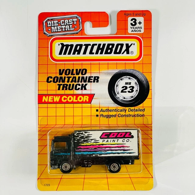Matchbox Moving Parts MB-23 Volvo Container Truck Black Cool Paint Co. NIP VTG