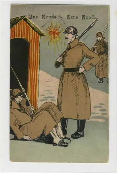 AK Militaire France, Humour, Une Ronde, 1915