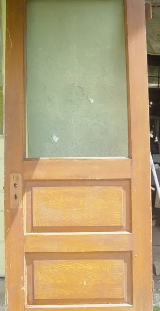 Schoolroom Type Door 2 Pane & Window  No Glass 30 x 80"  Brown Salvage 2