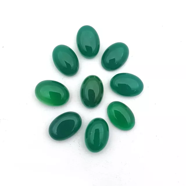 Vert Naturel Onyx Desseré Gemme Cabs Ovale Cabochon Lot 16 Pièces 10 14 MM 106 3