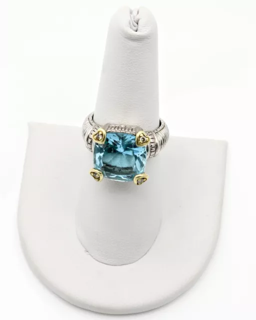 JUDITH RIPKA STERLING Silver Monaco Sky Blue Topaz Ring #S1043-2 $38.00 ...