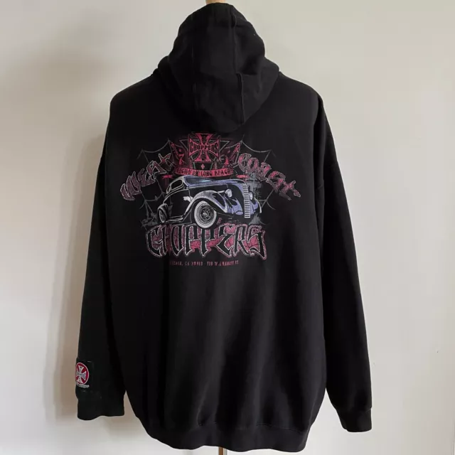 Vintage West Coast Coppers Hoodie Men XL Jesse James Full Zip Black
