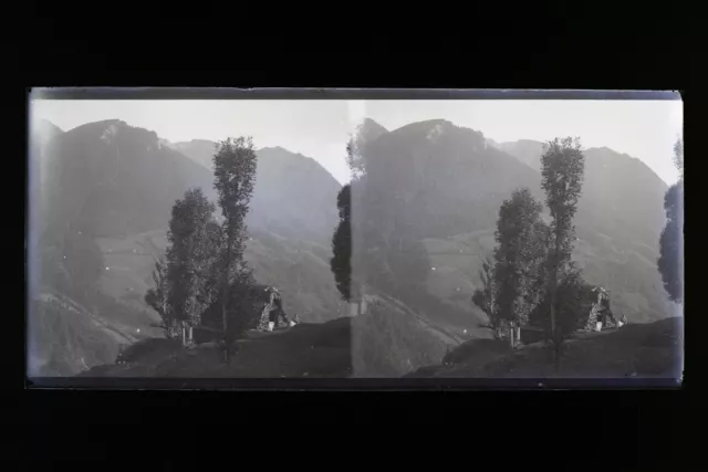 Montagne France Cauterets Photo Stereo L2n5 Vintage Plaque de verre NEGATIF