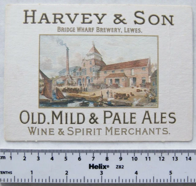 1990 Postkarte Biermatte Harvey & Son Weinhändler