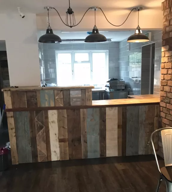 Bespoke COUNTER FOR SHOP or COFFEE BAR MADE FROM RECLAIMED TIMBER