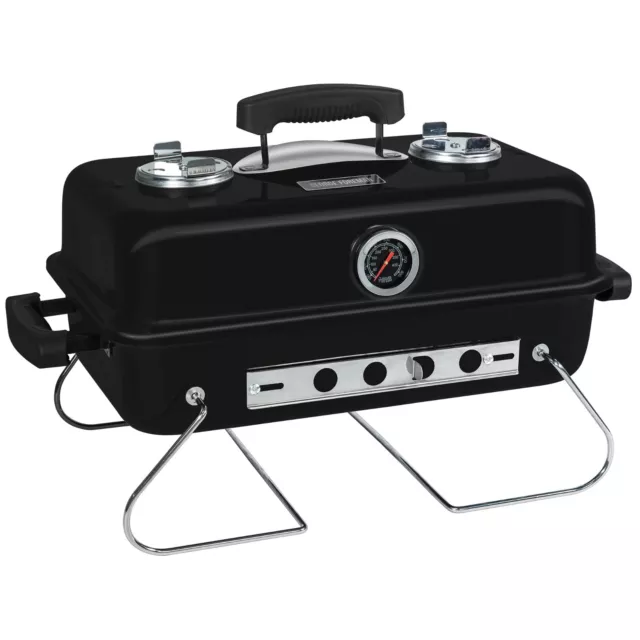 George Foreman Charcoal BBQ Premium Portable Briefcase in Black GFPTBBQ1004B