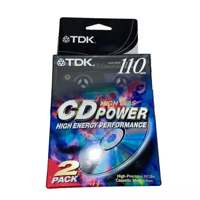 TDK 110 Min CD Power High Bias Blank Cassette Tapes 2 Pack