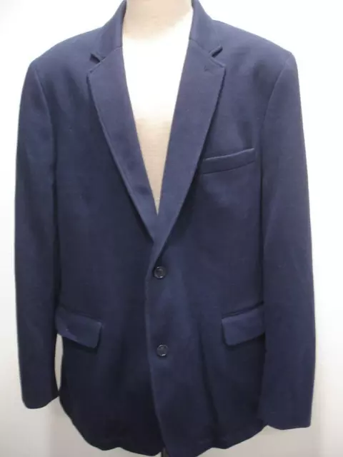 Mens 2XL 50R 52R Tasso Elba Unstructured Navy Blue Suit Jacket Blazer Sport Coat