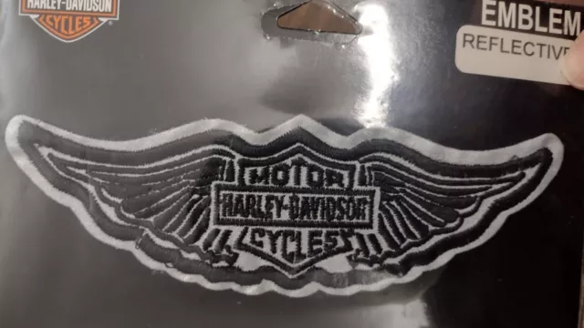 Harley-Davidson Reflective Wings/Bar & Shield Patch/Emblem Sew-on Small