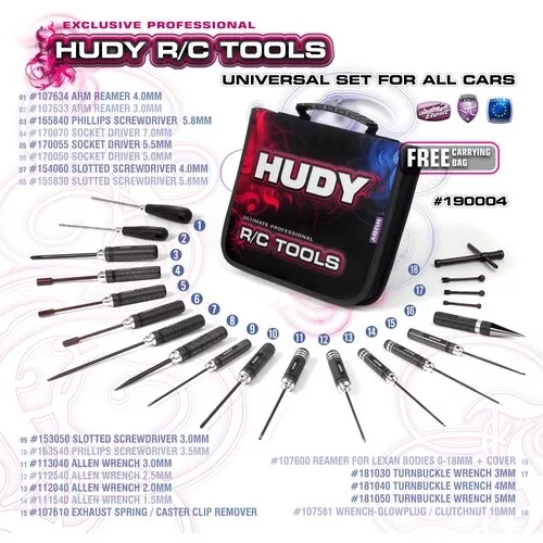 Hudy Set Of Tools And Carrying Bag - For All Cars - Hd190004